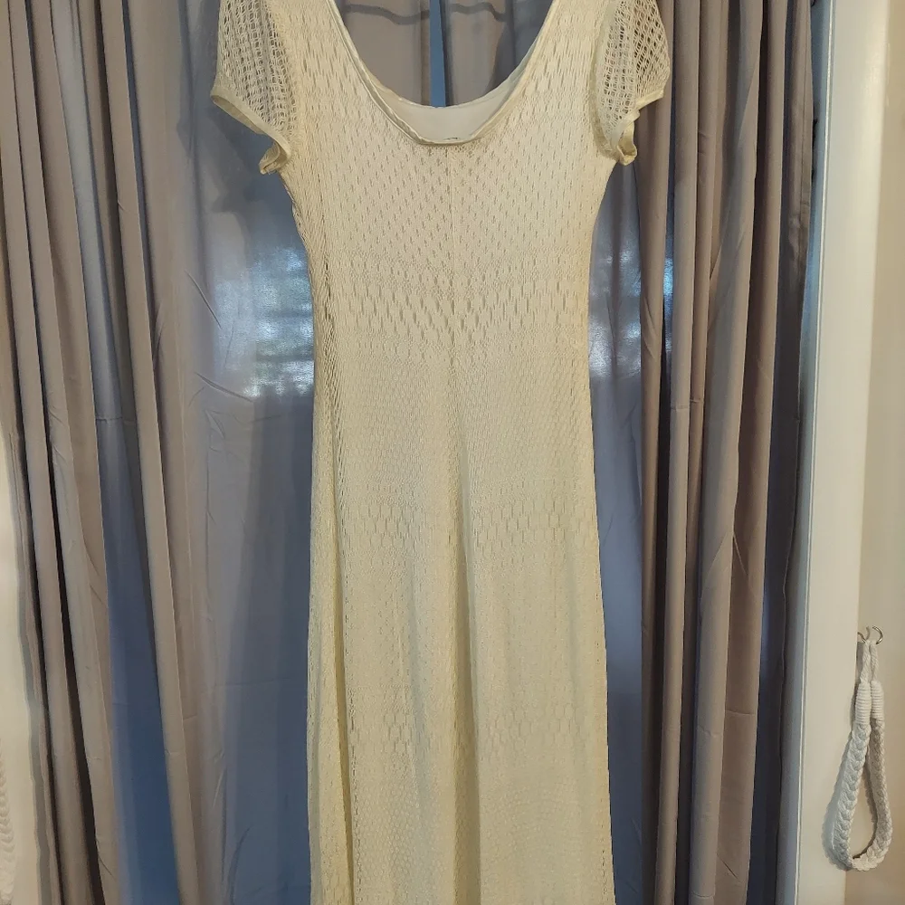 Vintage Superstition New York Crochet Overlay Ivory Dress Size 14 - Picture 5 of 8
